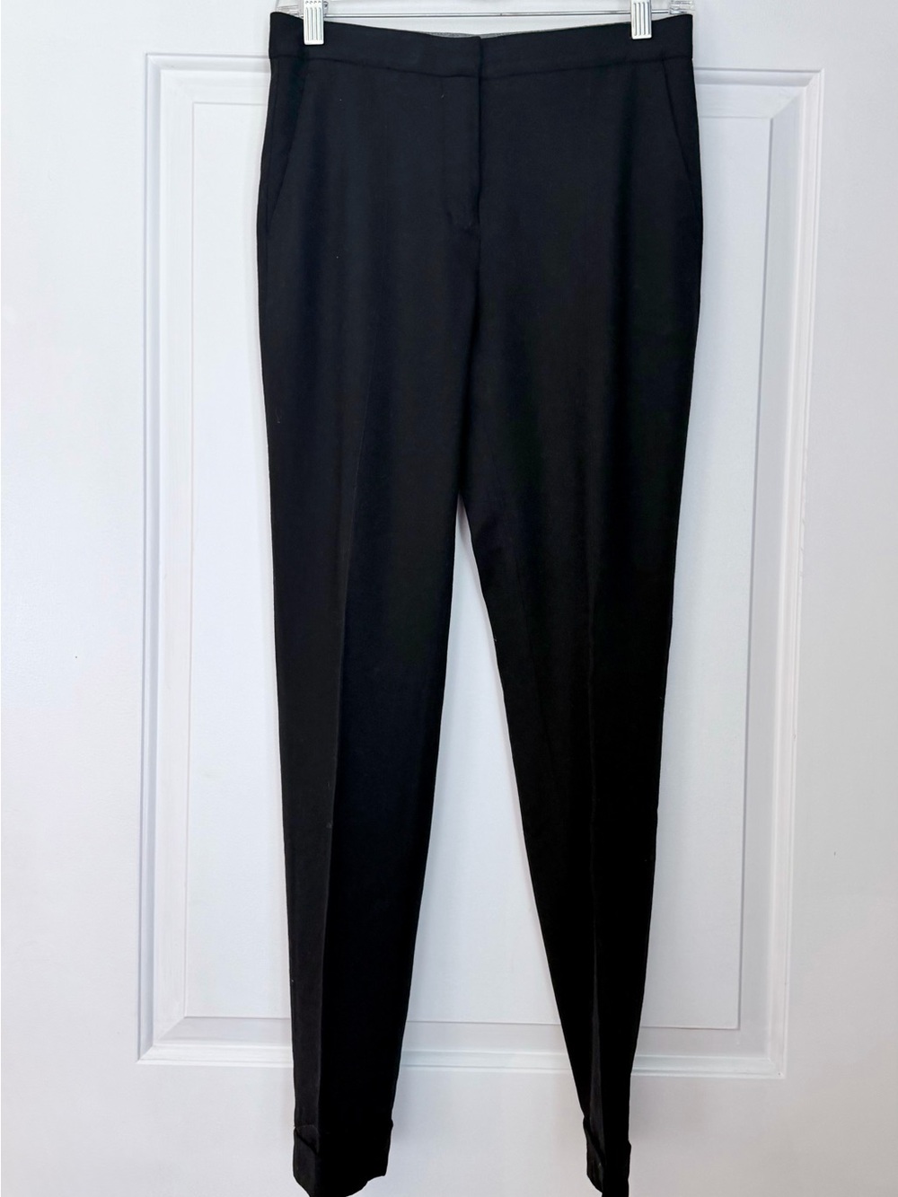 Massimo Dutti 96% Wool Tailored Ankle Pants Cuffed Black US 4 / EU 36 - Picture 3 of 7